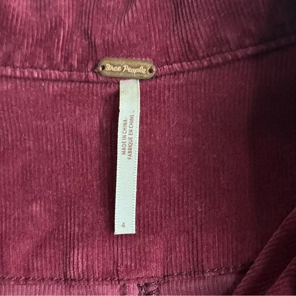 Free People Take Me Out Corduroy Jumpsuit Mulberry Size 4 - Picture 9 of 15
